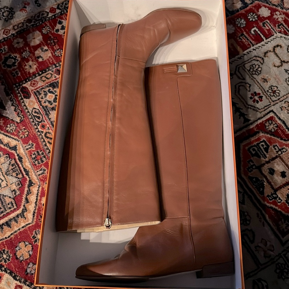 Kate Spade Cognac Brown Leather Tall Boots